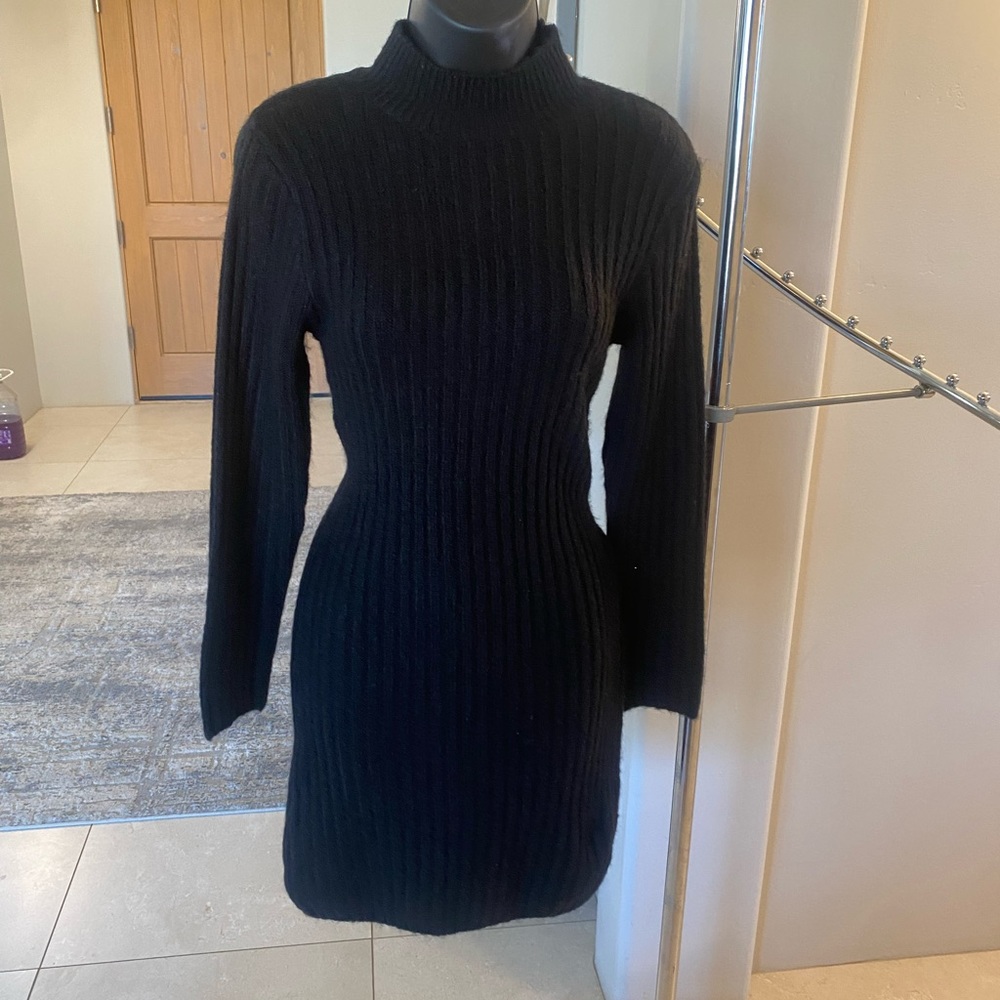 Long Sleeve Black Sweater Dress